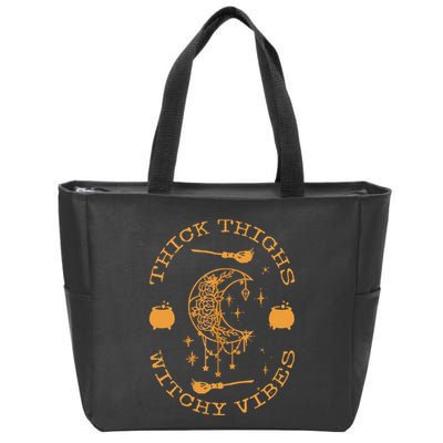 Thick Thighs And Spooky Vibes Thick Thighs And Vibes Zip Tote Bag