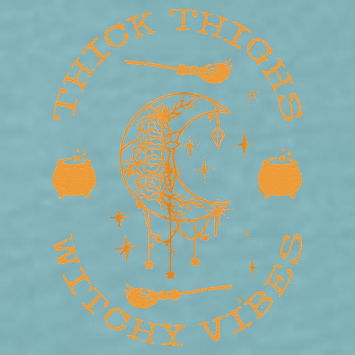 Thick Thighs And Spooky Vibes Thick Thighs And Vibes Sueded Cloud Jersey T-Shirt