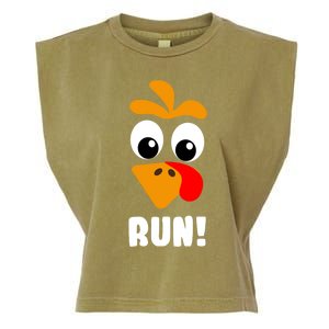 Turkey Trot Adult Running Costume Turkey Face Gift Garment-Dyed Women's Muscle Tee