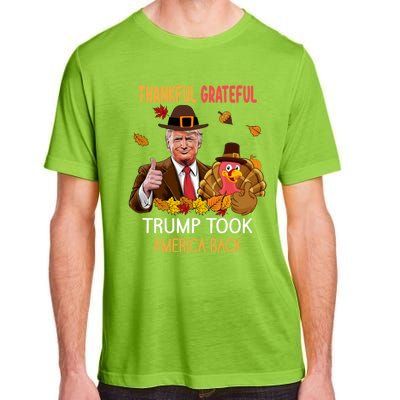 Trump Took America Back Thanksgiving Turkey Thankful Adult ChromaSoft Performance T-Shirt