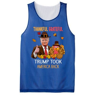 Trump Took America Back Thanksgiving Turkey Thankful Mesh Reversible Basketball Jersey Tank