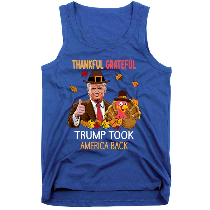 Trump Took America Back Thanksgiving Turkey Thankful Tank Top