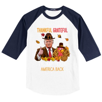 Trump Took America Back Thanksgiving Turkey Thankful Baseball Sleeve Shirt