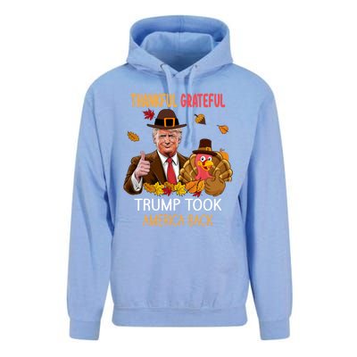 Trump Took America Back Thanksgiving Turkey Thankful Unisex Surf Hoodie