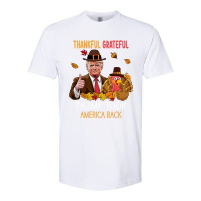 Trump Took America Back Thanksgiving Turkey Thankful Softstyle CVC T-Shirt