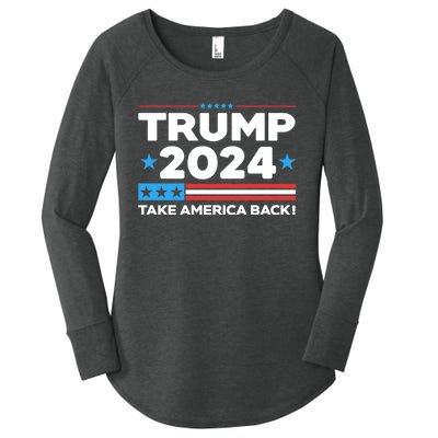 Trump Take America Back 2024 American Flag Politics Women's Perfect Tri Tunic Long Sleeve Shirt