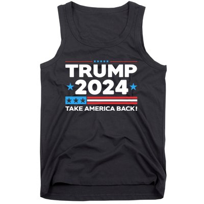 Trump Take America Back 2024 American Flag Politics Tank Top