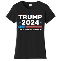 Trump Take America Back 2024 American Flag Politics Women's T-Shirt