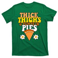 Thick Thighs And Pumpkin Pies Cute Thanksgiving T-Shirt