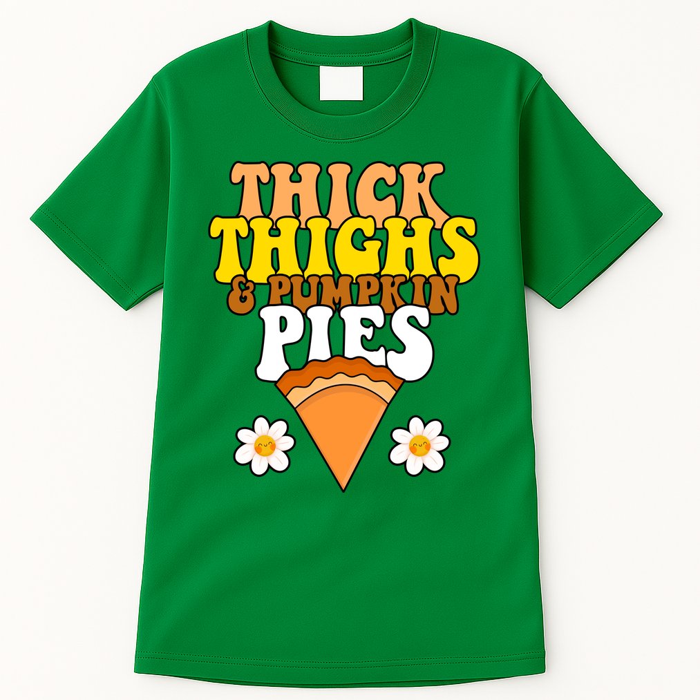 Thick Thighs And Pumpkin Pies Cute Thanksgiving Tall T-Shirt