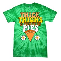 Thick Thighs And Pumpkin Pies Cute Thanksgiving Tie-Dye T-Shirt