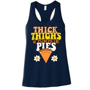 Thick Thighs And Pumpkin Pies Cute Thanksgiving Women's Racerback Tank