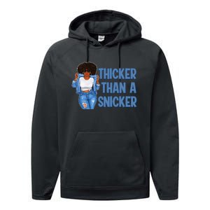 Thicker Than African Afro Queen Snicker Black Woman Melanin Performance Fleece Hoodie