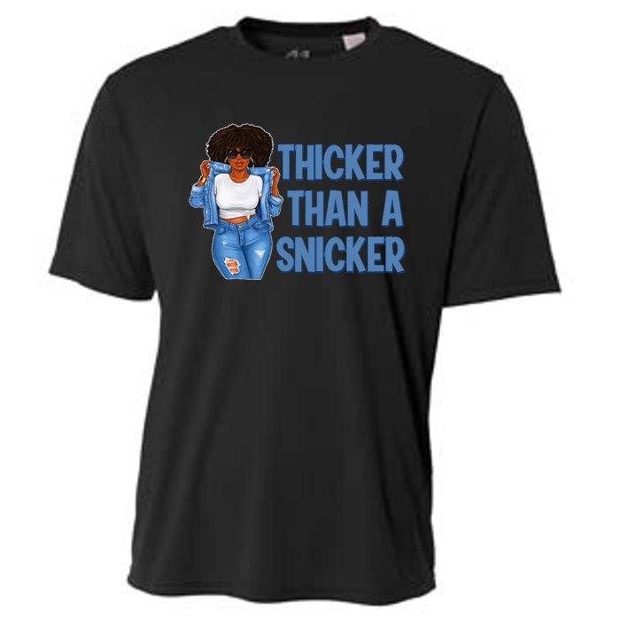 Thicker Than African Afro Queen Snicker Black Woman Melanin Cooling Performance Crew T-Shirt