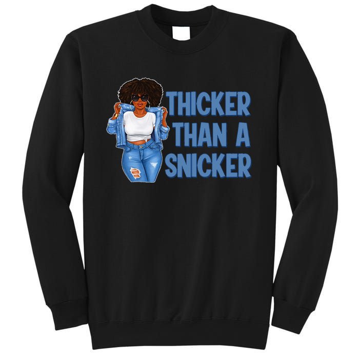 Thicker Than African Afro Queen Snicker Black Woman Melanin Sweatshirt