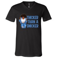 Thicker Than African Afro Queen Snicker Black Woman Melanin V-Neck T-Shirt