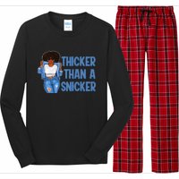 Thicker Than African Afro Queen Snicker Black Woman Melanin Long Sleeve Pajama Set