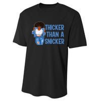 Thicker Than African Afro Queen Snicker Black Woman Melanin Performance Sprint T-Shirt