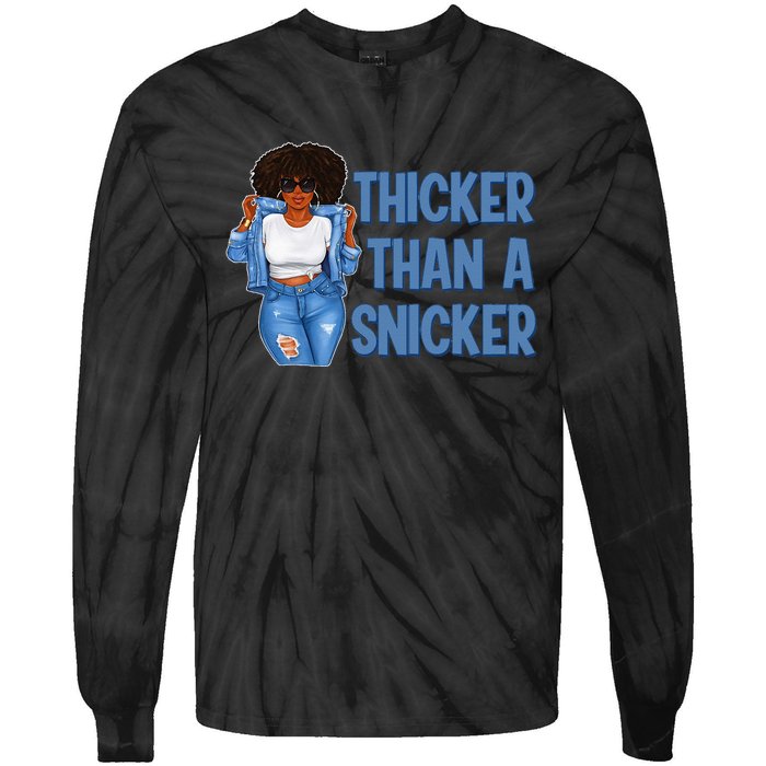 Thicker Than African Afro Queen Snicker Black Woman Melanin Tie-Dye Long Sleeve Shirt