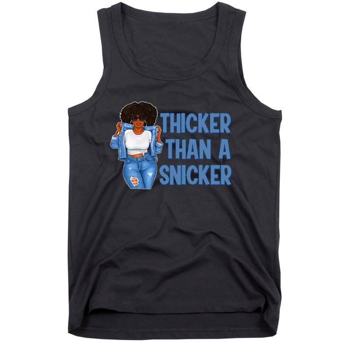 Thicker Than African Afro Queen Snicker Black Woman Melanin Tank Top