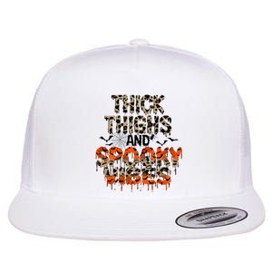 Thick Thighs And Spooky Vibes Flat Bill Trucker Hat