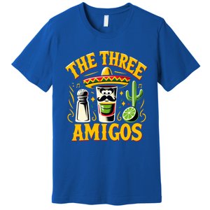 The Three Amigos Tequila Salt Shots Cinco De Mayo Day 2024 Great Gift Premium T-Shirt