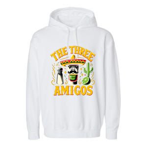 The Three Amigos Tequila Salt Shots Cinco De Mayo Day 2024 Great Gift Garment-Dyed Fleece Hoodie