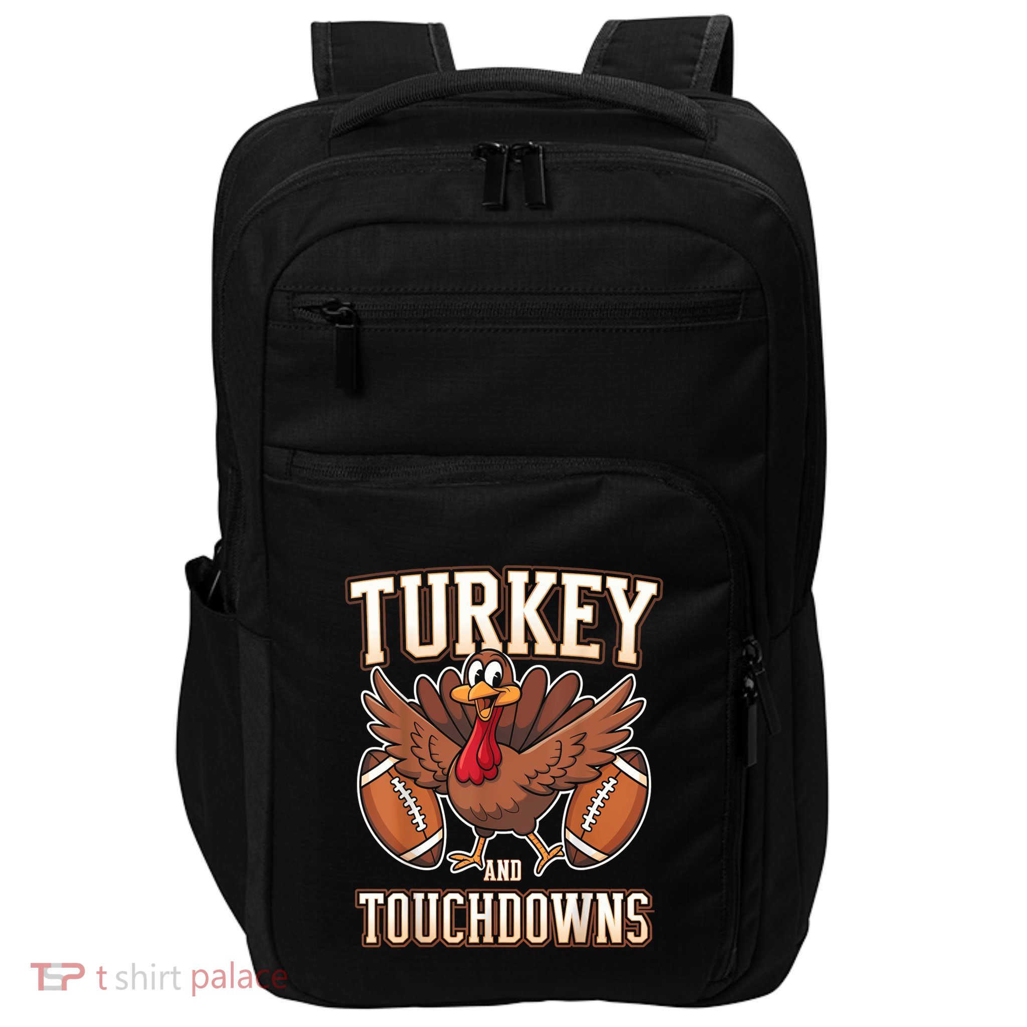 Thanksgiving Turkey And Touchdowns Football Impact Tech Backpack