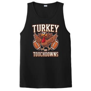 Thanksgiving Turkey And Touchdowns Football PosiCharge Competitor Tank