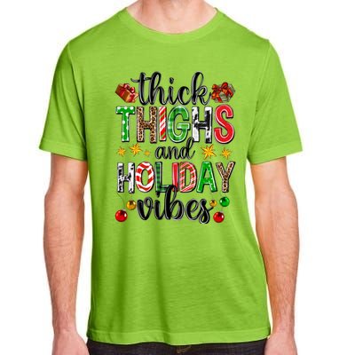 Thick Thighs And Holiday Vibes Christmas Squad Ugly Xmas Gift Adult ChromaSoft Performance T-Shirt