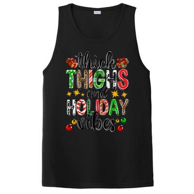 Thick Thighs And Holiday Vibes Christmas Squad Ugly Xmas Gift PosiCharge Competitor Tank