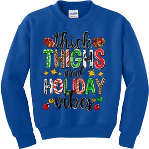 Thick Thighs And Holiday Vibes Christmas Squad Ugly Xmas Gift Kids Sweatshirt