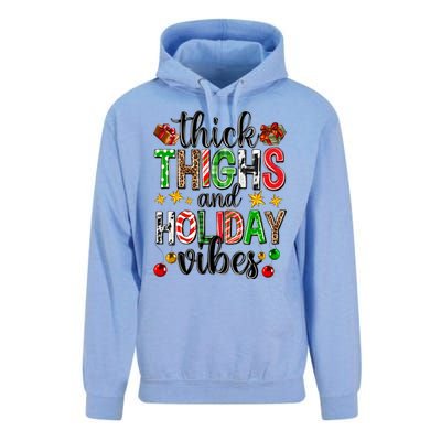 Thick Thighs And Holiday Vibes Christmas Squad Ugly Xmas Gift Unisex Surf Hoodie