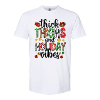 Thick Thighs And Holiday Vibes Christmas Squad Ugly Xmas Gift Softstyle CVC T-Shirt