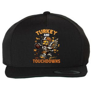 Thanksgiving Turkey And Touchdowns Football Gift Wool Snapback Cap