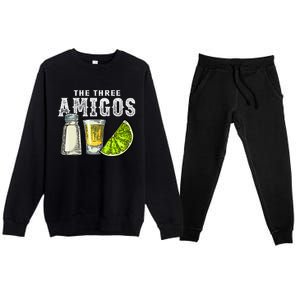 The Three Amigos Lime Salt Tequila Cinco De Mayo Premium Crewneck Sweatsuit Set