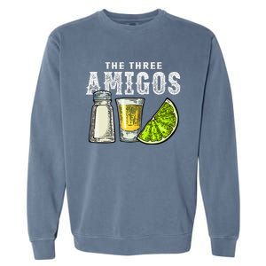 The Three Amigos Lime Salt Tequila Cinco De Mayo Garment-Dyed Sweatshirt