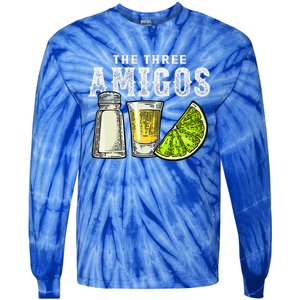 The Three Amigos Lime Salt Tequila Cinco De Mayo Tie-Dye Long Sleeve Shirt