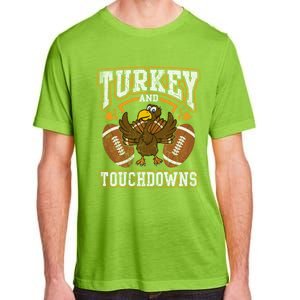 Thanksgiving Turkey And Touchdowns Football Cute Gift Adult ChromaSoft Performance T-Shirt