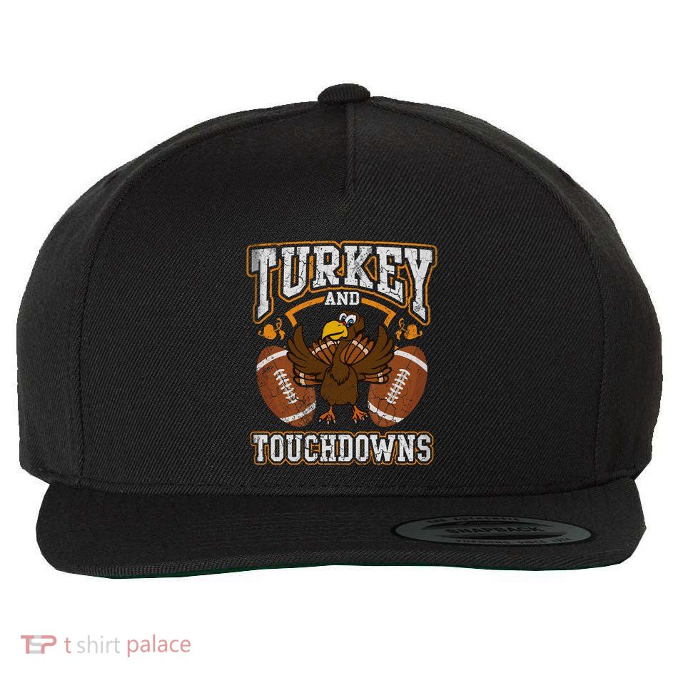 Thanksgiving Turkey And Touchdowns Football Cute Gift Wool Snapback Cap