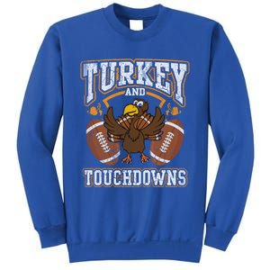 Thanksgiving Turkey And Touchdowns Football Cute Gift Sweatshirt