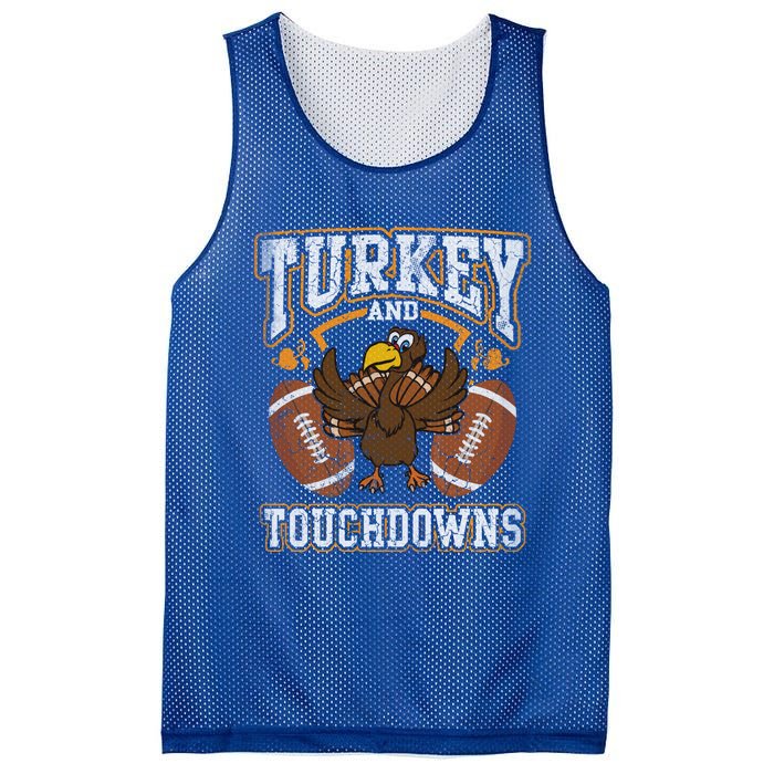 Thanksgiving Turkey And Touchdowns Football Cute Gift Mesh Reversible Basketball Jersey Tank