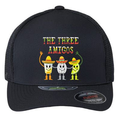 The Three Amigos Tequila Salt Lime Cinco De Mayo Flexfit Unipanel Trucker Cap
