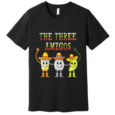 The Three Amigos Tequila Salt Lime Cinco De Mayo Premium T-Shirt