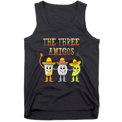 The Three Amigos Tequila Salt Lime Cinco De Mayo Tank Top