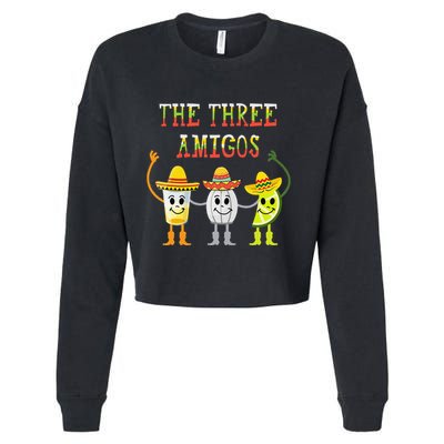 The Three Amigos Tequila Salt Lime Cinco De Mayo Cropped Pullover Crew