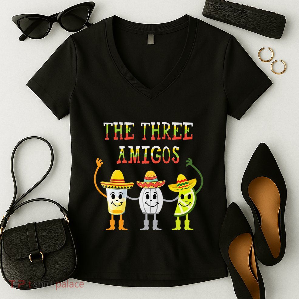 The Three Amigos Tequila Salt Lime Cinco De Mayo Women's V-Neck T-Shirt
