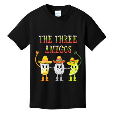 The Three Amigos Tequila Salt Lime Cinco De Mayo Kids T-Shirt