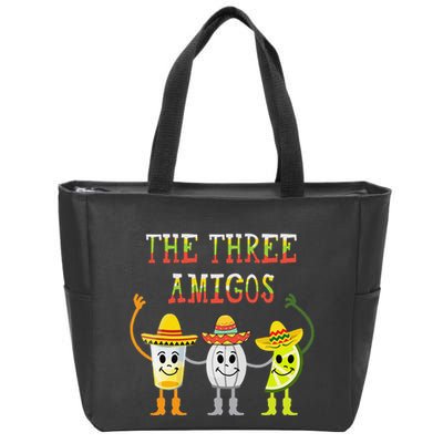 The Three Amigos Tequila Salt Lime Cinco De Mayo Zip Tote Bag