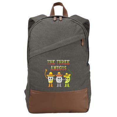 The Three Amigos Tequila Salt Lime Cinco De Mayo Cotton Canvas Backpack